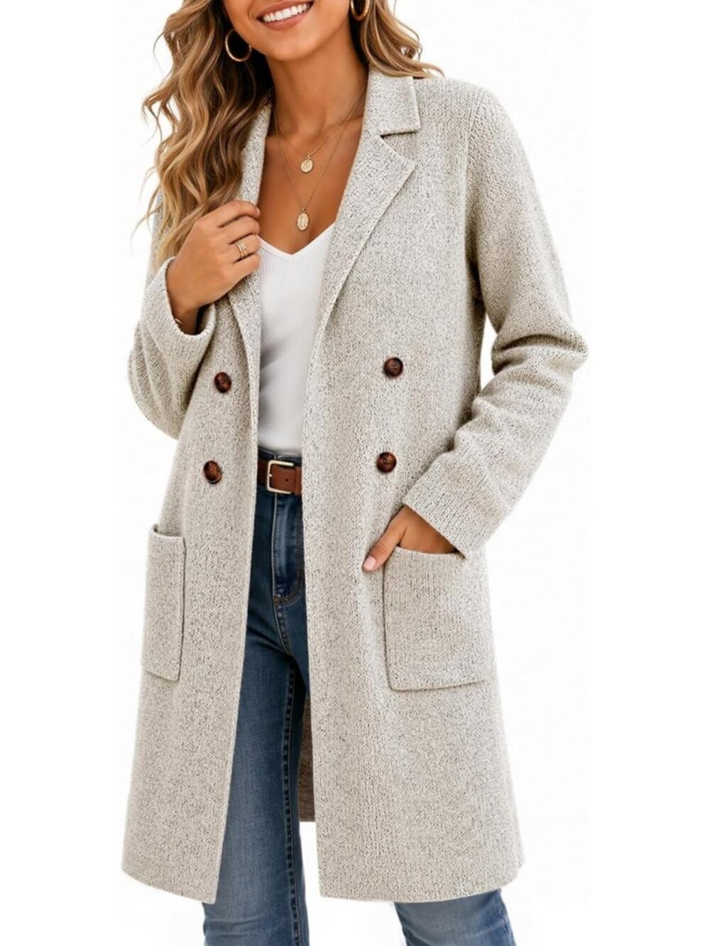 Chic Women's Long Open Front Cardigan Sweater - Cozy Fall Coatigan Jacket